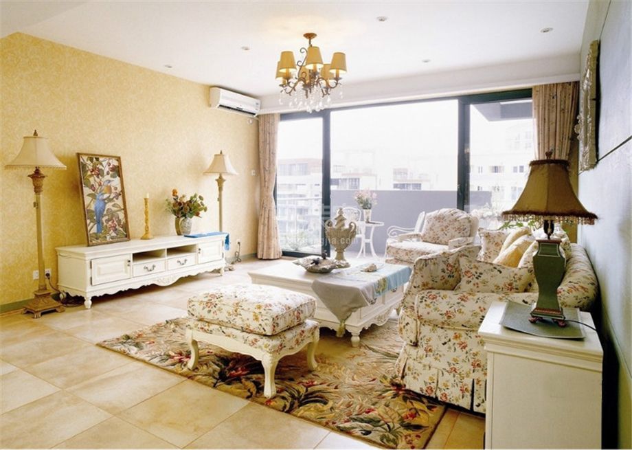 客厅-龙湖香醍125平美式风格设计方案