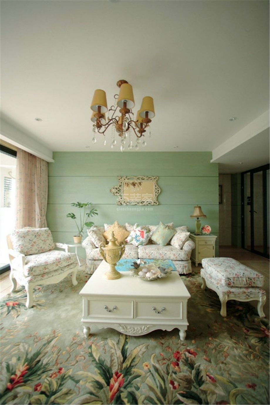 客厅-龙湖香醍125平美式风格设计方案