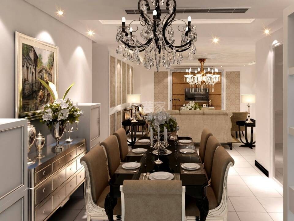 餐厅-枫叶新都市190平欧式风格设计方案